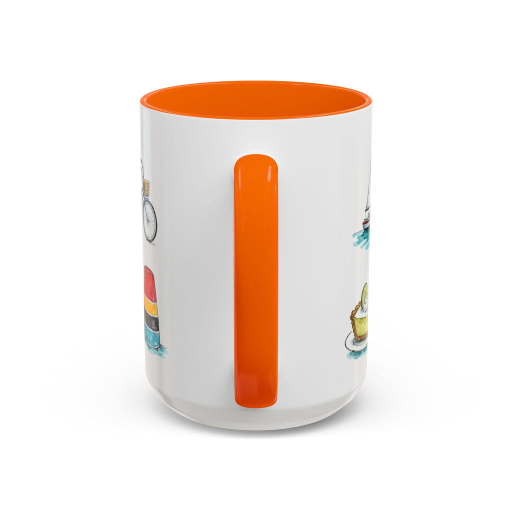 Key West Illustrated Travel Mug | City Souvenir Accent Coffee Mug | 11oz 15oz Ceramic Cup