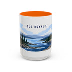 Isle Royale National Park Coffee Mug | Solid Color Block Park Souvenir | 11oz 15oz Accent Mug