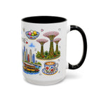 Singapore Illustrated Travel Mug | City Souvenir Accent Coffee Mug | 11oz 15oz Ceramic Cup