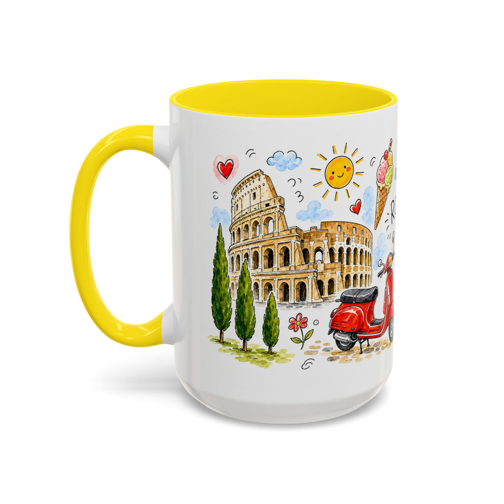 Rome Travel Mug | European City Souvenir Accent Coffee Mug | 11oz 15oz Ceramic Cup