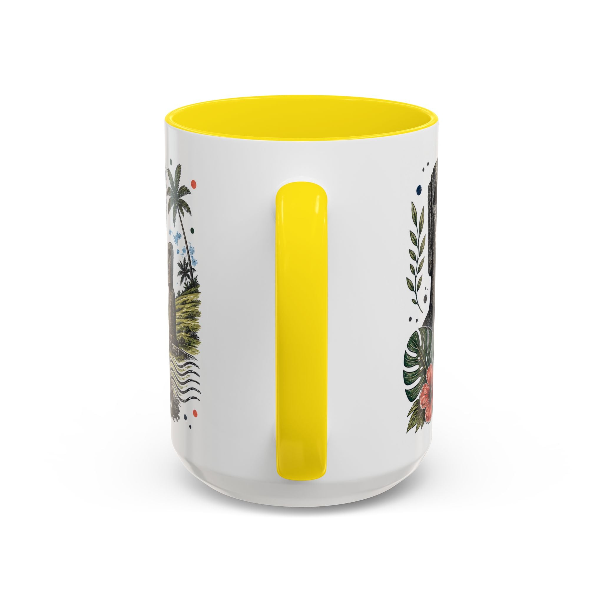 Easter Island Coffee Mug | Travel Destination Souvenir Gift | Accent Color Ceramic 11oz 15oz