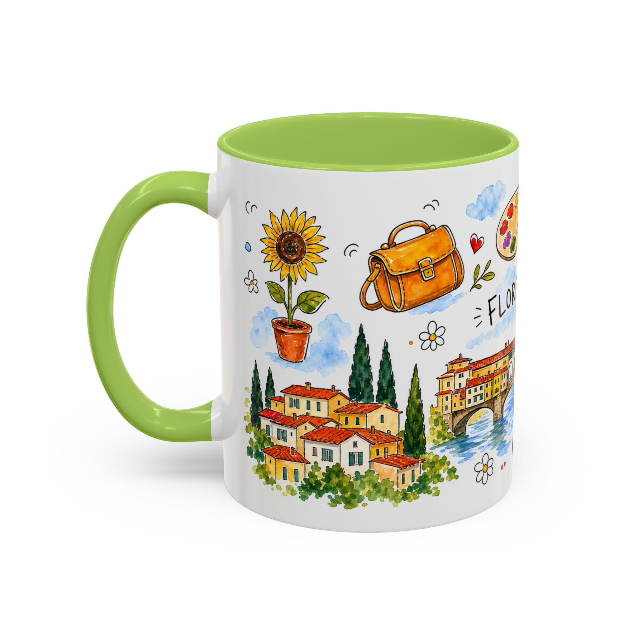 Florence Travel Mug | European City Souvenir Accent Coffee Mug | 11oz 15oz Ceramic Cup