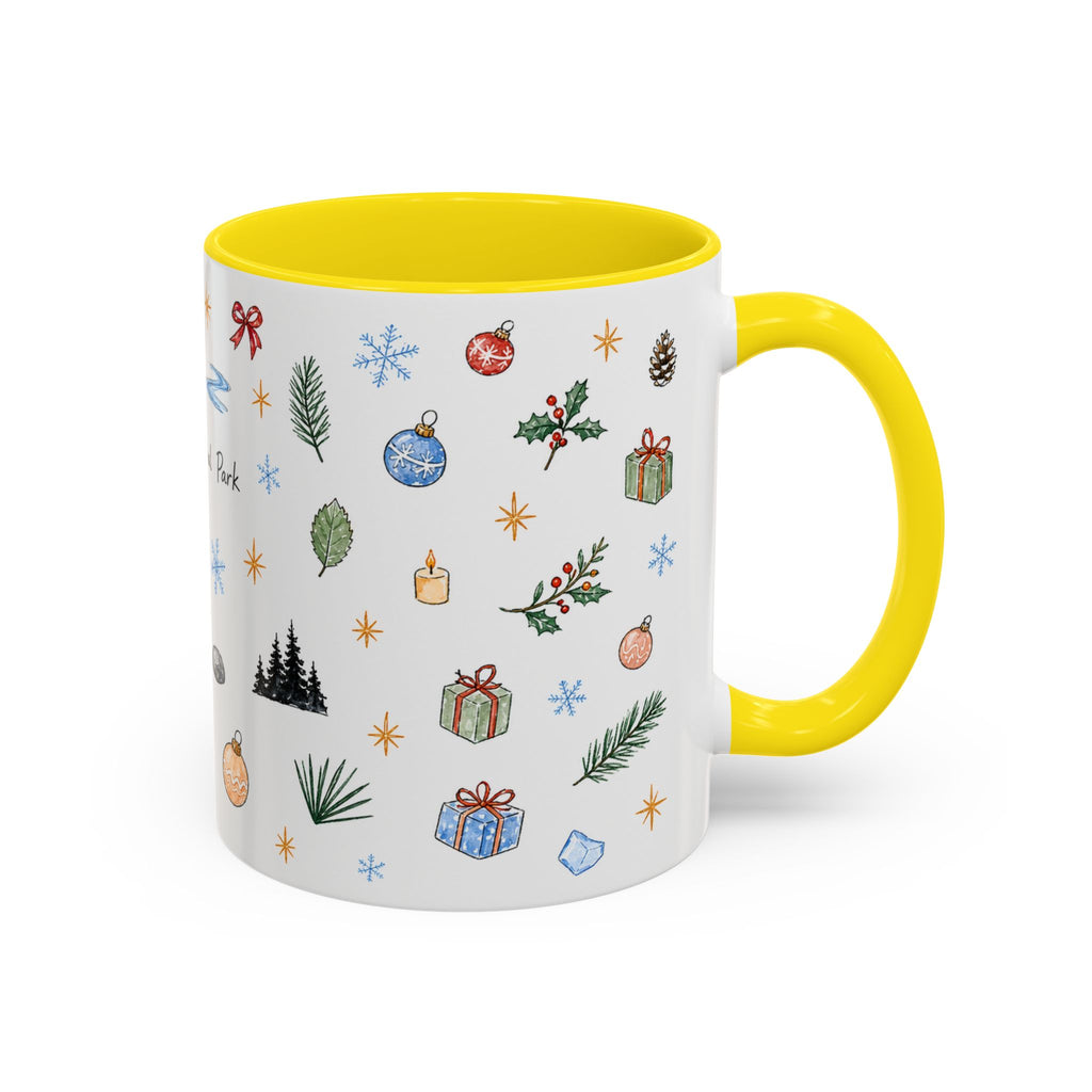 Denali National Park Christmas Mug | Watercolor Travel Souvenir | Holiday Gift | Accent Ceramic Coffee Cup 11oz 15oz