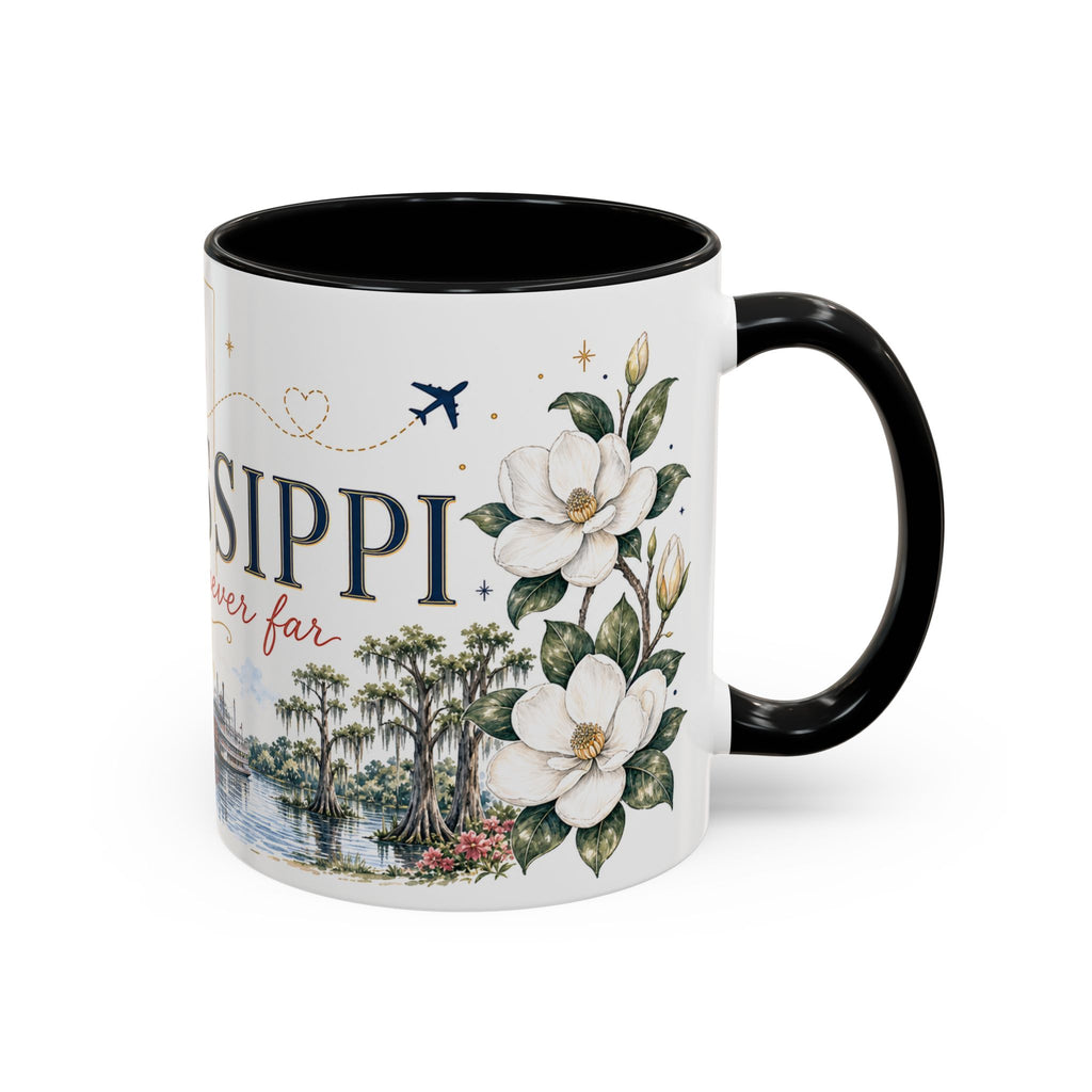 Mississippi State Map Mug | Moving Away, Homesick Gift | Botanical Accent Coffee Cup