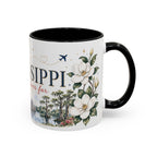 Mississippi State Map Mug | Moving Away, Homesick Gift | Botanical Accent Coffee Cup