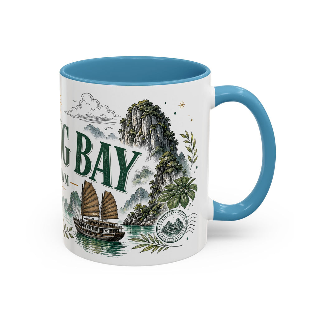 Ha Long Bay Coffee Mug | Travel Destination Souvenir Gift | Accent Color Ceramic 11oz 15oz