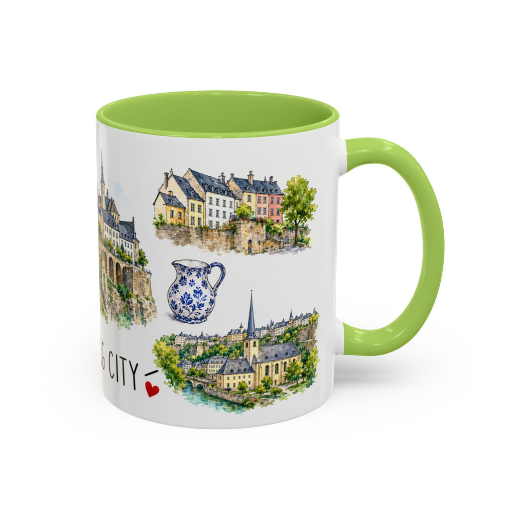 Luxembourg City Illustrated Travel Mug | City Souvenir Accent Coffee Mug | 11oz 15oz Ceramic Cup