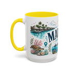 Maldives Coffee Mug | Travel Destination Souvenir Gift | Accent Color Ceramic 11oz 15oz