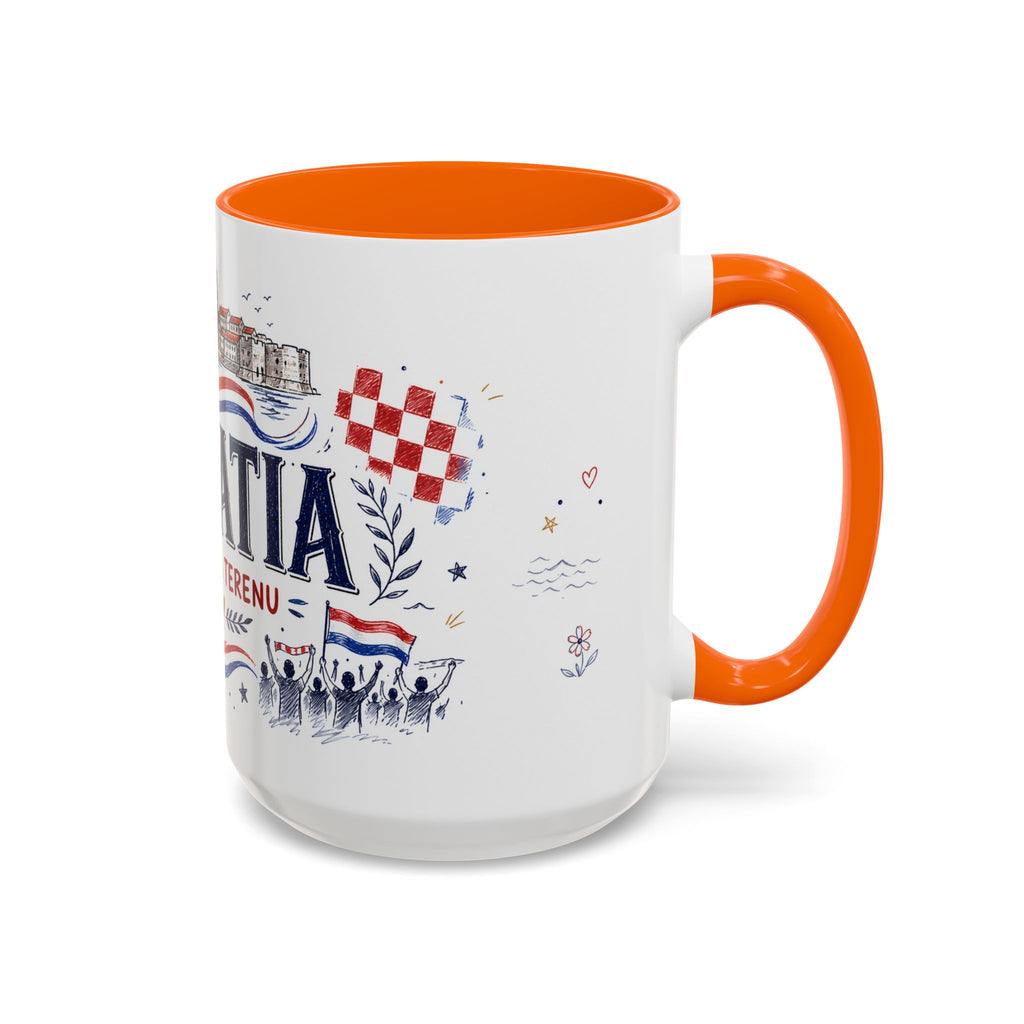 Croatia Soccer Coffee Mug | World Cup Fan Gift | Accent Color Ceramic 11oz 15oz Match Day Cup