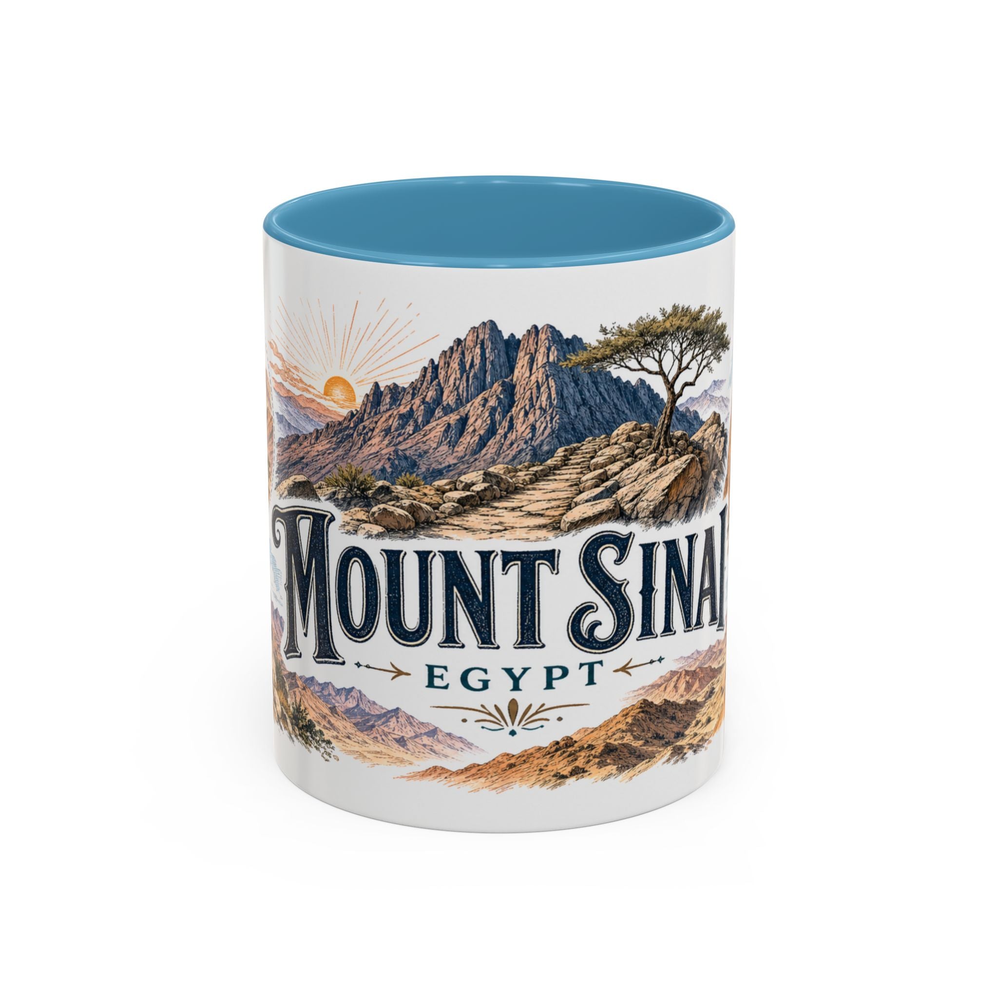 Mount Sinai Mug, Egypt Travel Souvenir, Bucket List Gift, Accent Ceramic Coffee Mug 11oz 15oz