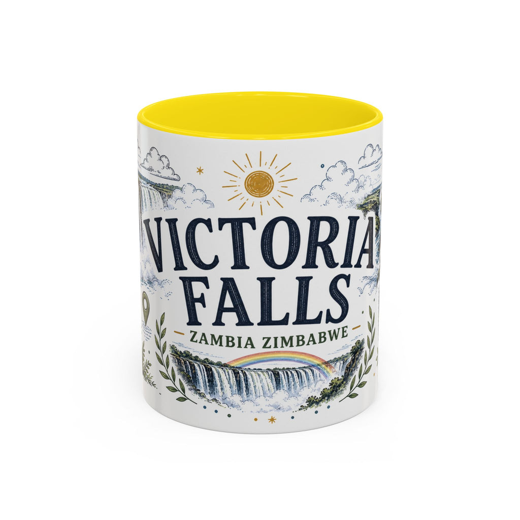 Victoria Falls Coffee Mug | Travel Destination Souvenir Gift | Accent Color Ceramic 11oz 15oz