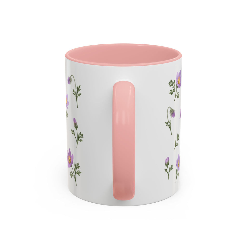 South Dakota Pasque Flower Mug, State Flower Floral Coffee Cup, 11oz Botanical Gift