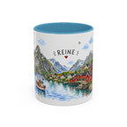 Reine Illustrated Travel Mug | Norway Souvenir Accent Coffee Mug | 11oz 15oz Ceramic Cup
