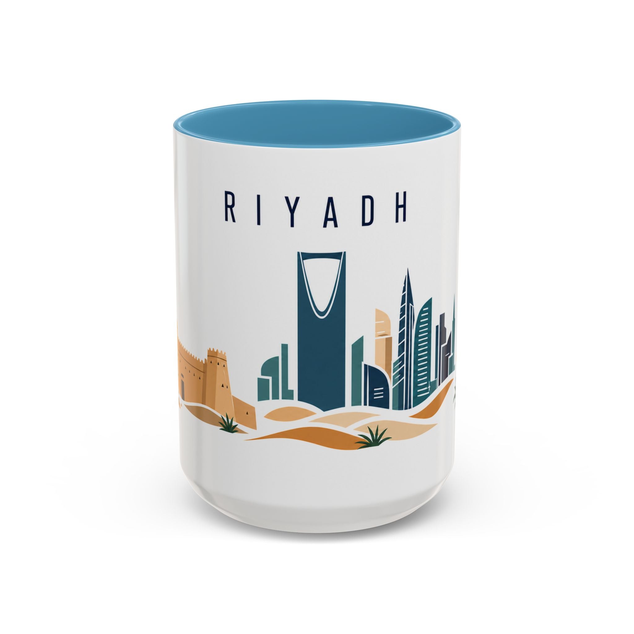 Riyadh Coffee Mug | Saudi Arabia Travel Souvenir | Porcelain Decal City Gift | 11oz 15oz Accent Mug