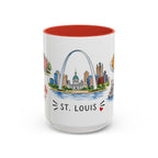 St. Louis Illustrated Travel Mug | City Souvenir Accent Coffee Mug | 11oz 15oz Ceramic Cup