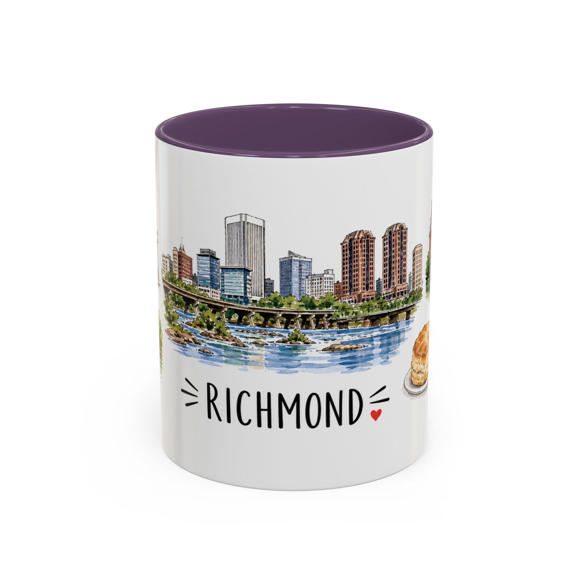 Richmond Illustrated Travel Mug | City Souvenir Accent Coffee Mug | 11oz 15oz Ceramic Cup