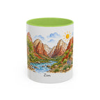 Zion National Park Mug | US Travel Souvenir Accent Coffee Mug | 11oz 15oz Ceramic Cup