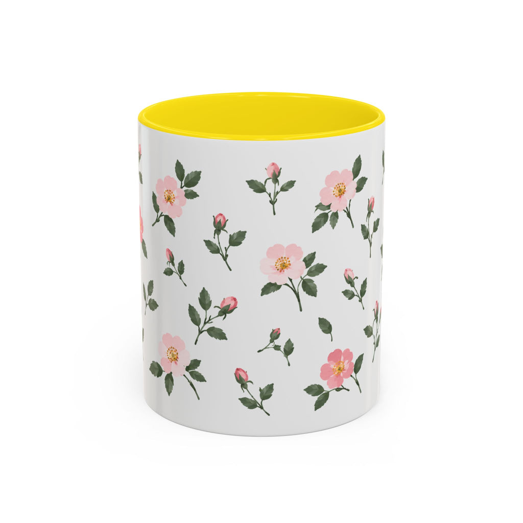 North Dakota Wild Prairie Rose Mug, State Flower Floral Coffee Cup, 11oz Botanical Gift