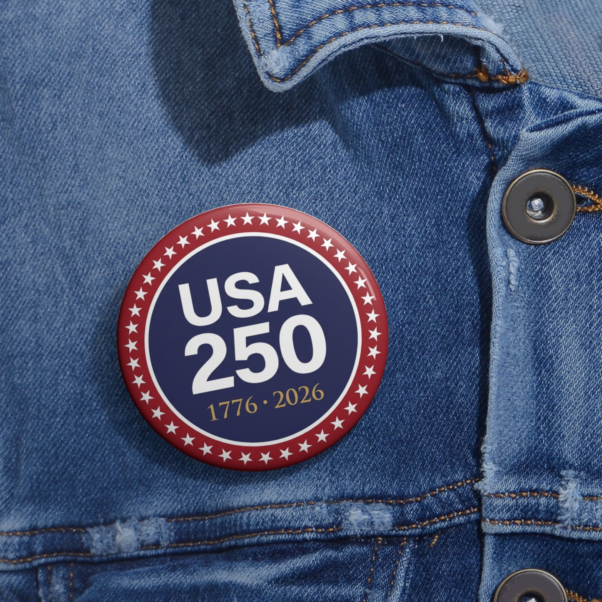USA 250 Pin Button | 250th Anniversary Commemorative Badge | Patriotic America 1776-2026 Lapel Pin | Fourth of July Gift