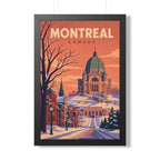 Montréal Canada Framed Poster | Vintage Travel Wall Art | Black Walnut White Frame | 16x24 20x30