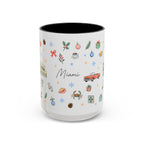 Miami Christmas Mug | Watercolor Art Deco City Souvenir (11oz/15oz)