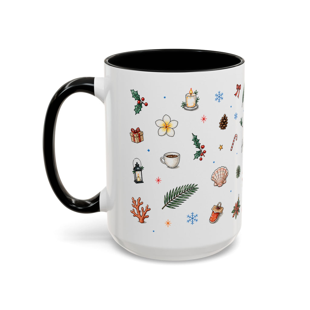 Honolulu Christmas Mug | Watercolor City Souvenir | Ceramic Coffee Cup (11oz 15oz)