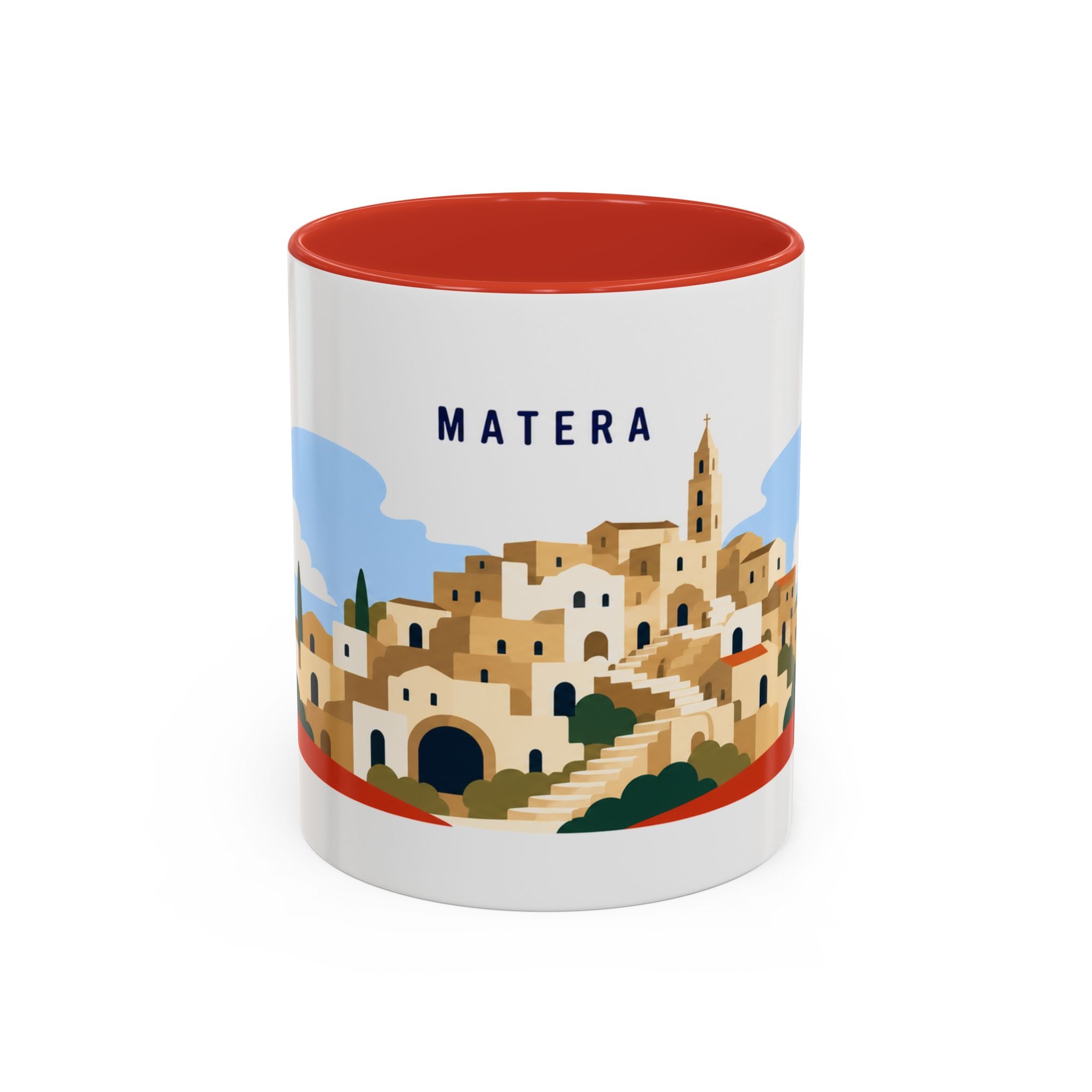 Matera Coffee Mug | Travel Destination Souvenir Gift | Accent Color Ceramic 11oz 15oz