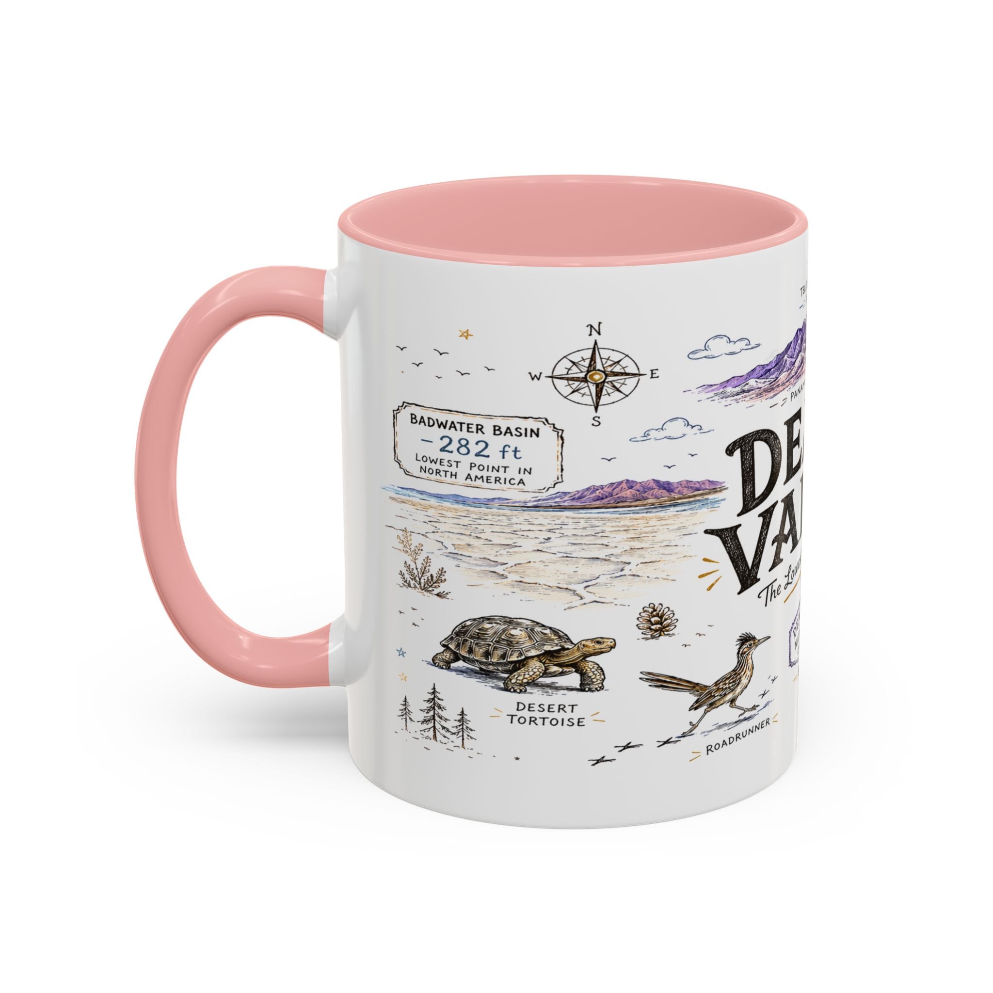 Death Valley National Park Coffee Mug | California Desert Hiking Camping Gift | Accent Color Ceramic 11oz 15oz