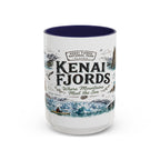 Kenai Fjords National Park Coffee Mug | Alaska Coastal Wildlife Hiking Gift | Accent Color Ceramic 11oz 15oz
