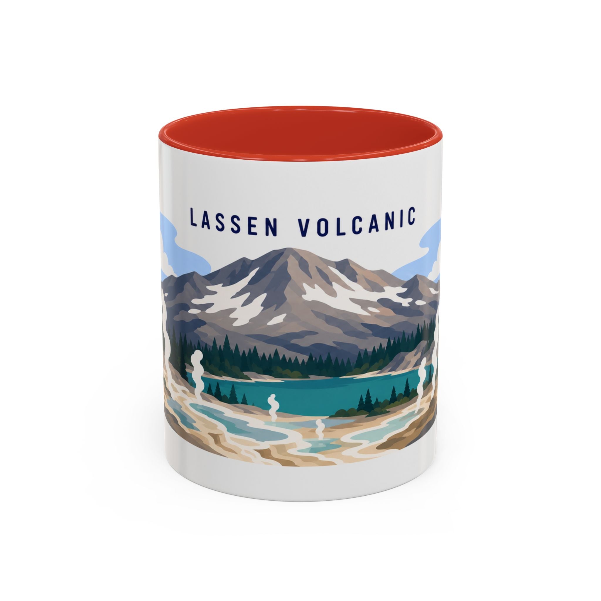 Lassen Volcanic National Park Coffee Mug | Solid Color Block Park Souvenir | 11oz 15oz Accent Mug