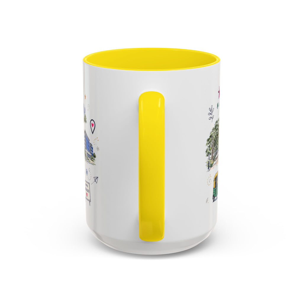 Bangalore Coffee Mug | India Souvenir Travel Gift | Accent Color Ceramic 11oz 15oz