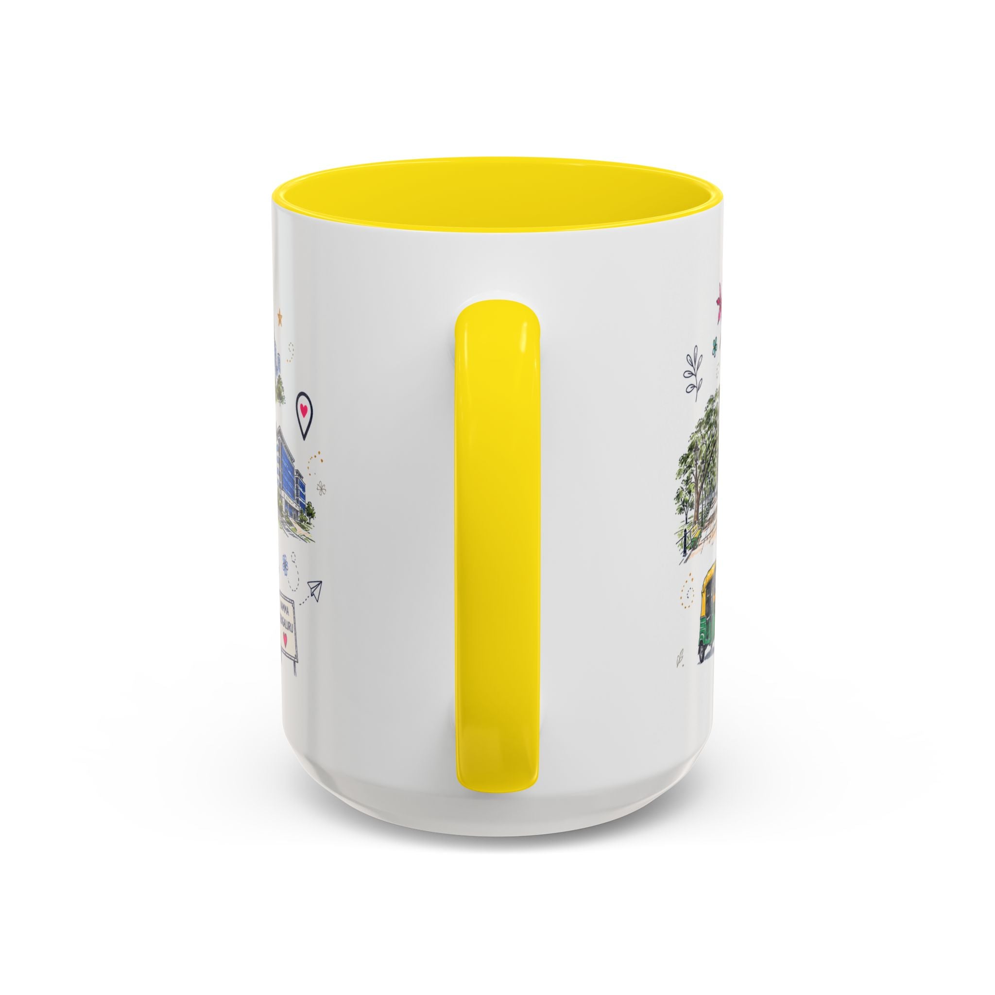 Bangalore Coffee Mug | India Souvenir Travel Gift | Accent Color Ceramic 11oz 15oz