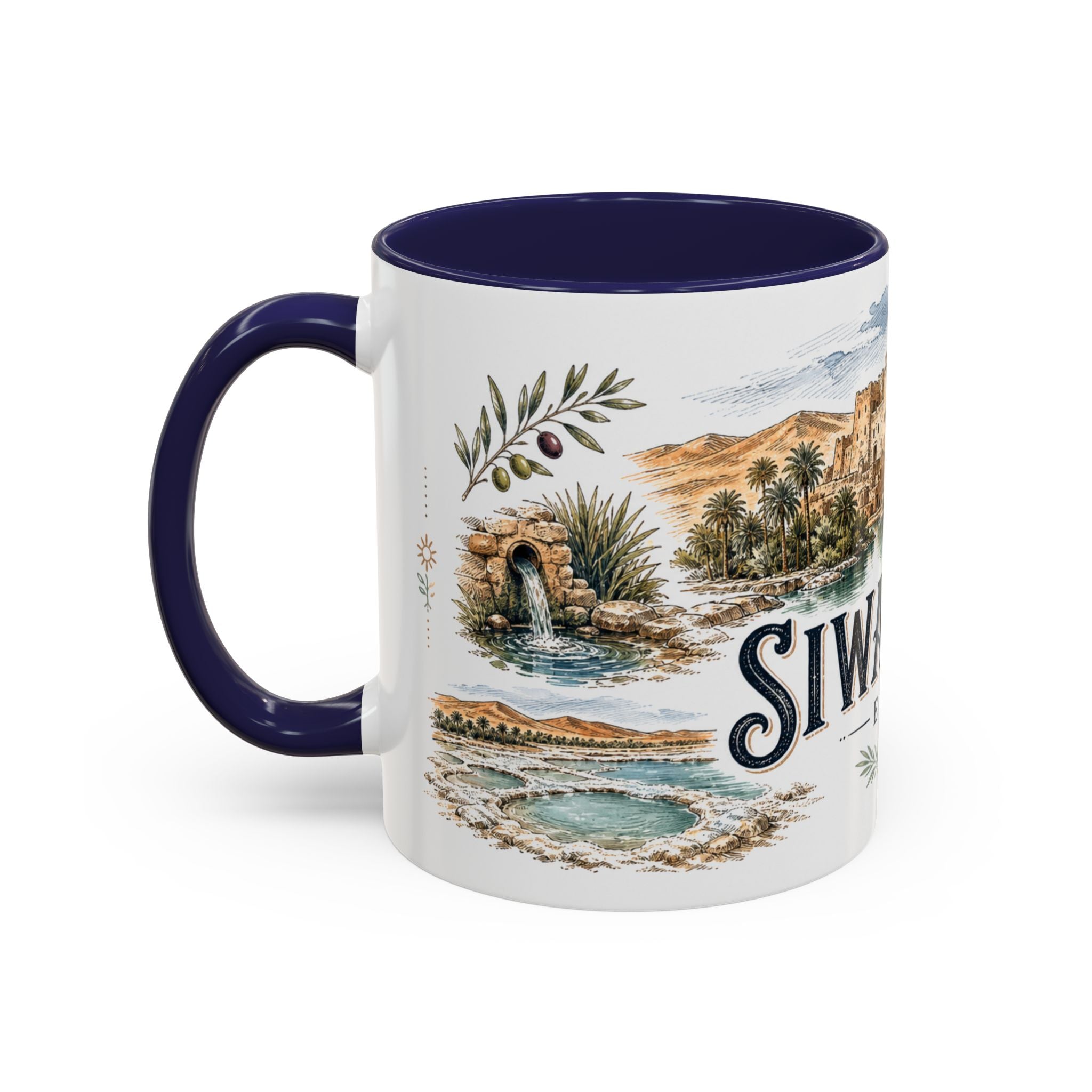 Siwa Oasis Mug, Egypt Travel Souvenir, Bucket List Gift, Accent Ceramic Coffee Mug 11oz 15oz