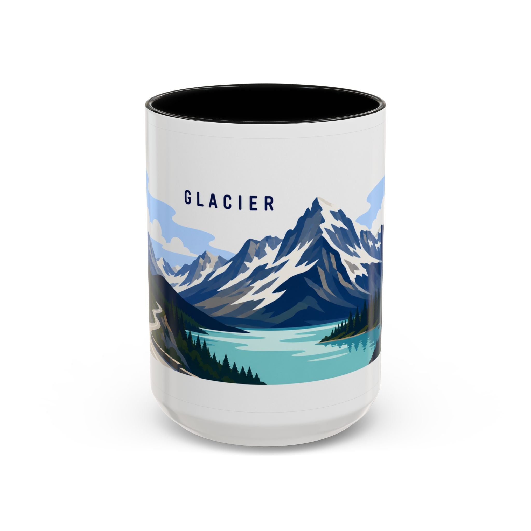 Glacier National Park Coffee Mug | Solid Color Block Park Souvenir | 11oz 15oz Accent Mug
