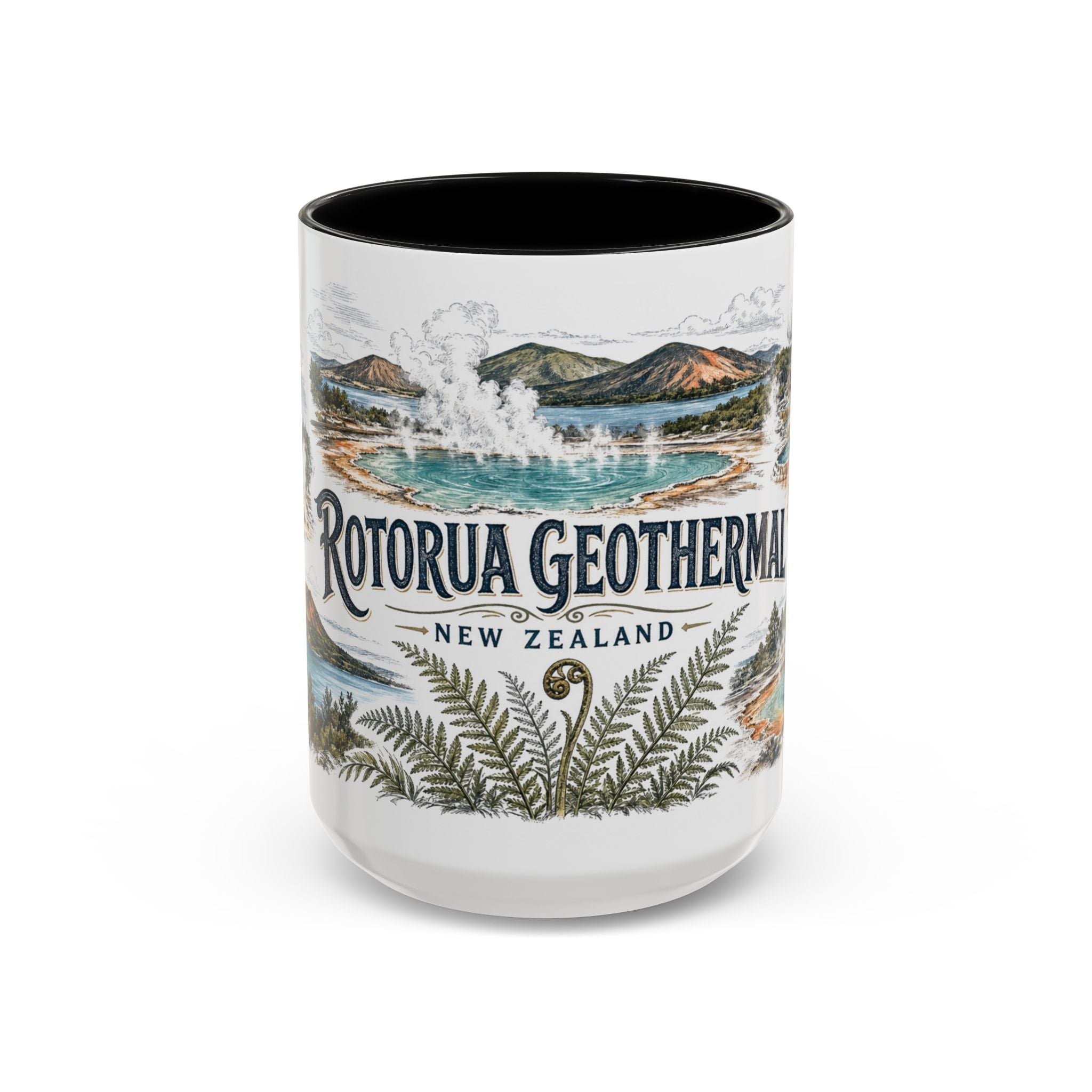 Rotorua Geothermal Mug, New Zealand Travel Souvenir, Bucket List Gift, Accent Ceramic Coffee Mug 11oz 15oz