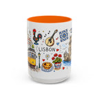 Lisbon Travel Mug | European City Souvenir Accent Coffee Mug | 11oz 15oz Ceramic Cup