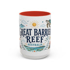 Great Barrier Reef Coffee Mug | Travel Destination Souvenir Gift | Accent Color Ceramic 11oz 15oz