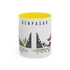 Denpasar Coffee Mug | Indonesia Travel Souvenir | Porcelain Decal City Gift | 11oz 15oz Accent Mug
