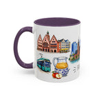 Frankfurt Illustrated Travel Mug | City Souvenir Accent Coffee Mug | 11oz 15oz Ceramic Cup