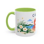 Cancer Zodiac Coffee Mug | Crab and Coastal Design | Astrology Birthday Gift | 11 oz 15 oz Ceramic Accent Mug