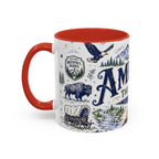 America the Beautiful Coffee Mug | Patriotic USA Gift | Accent Color Ceramic 11oz 15oz