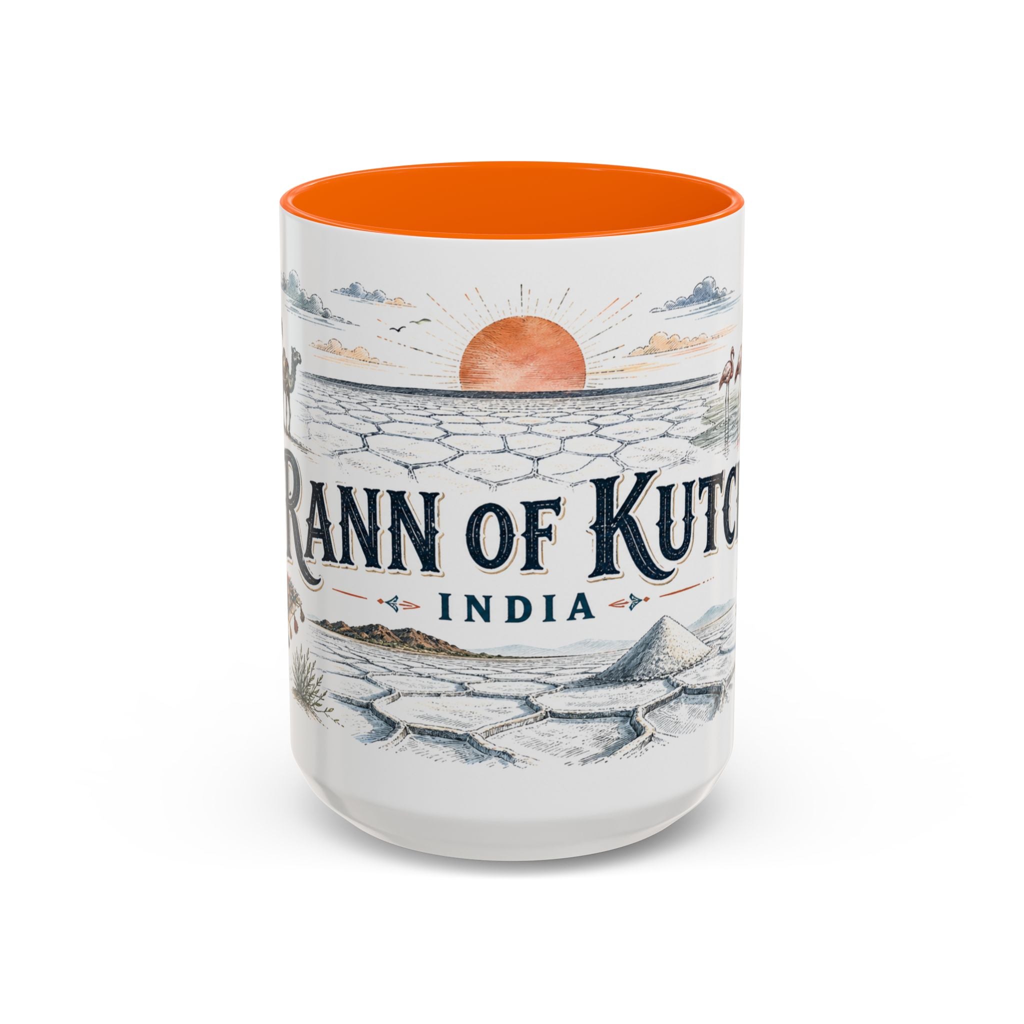 Rann of Kutch Mug, India Travel Souvenir, Bucket List Gift, Accent Ceramic Coffee Mug 11oz 15oz