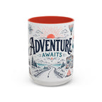 Adventure Awaits Coffee Mug | Class of 2026 Graduation Gift | Accent Color Ceramic 11oz 15oz