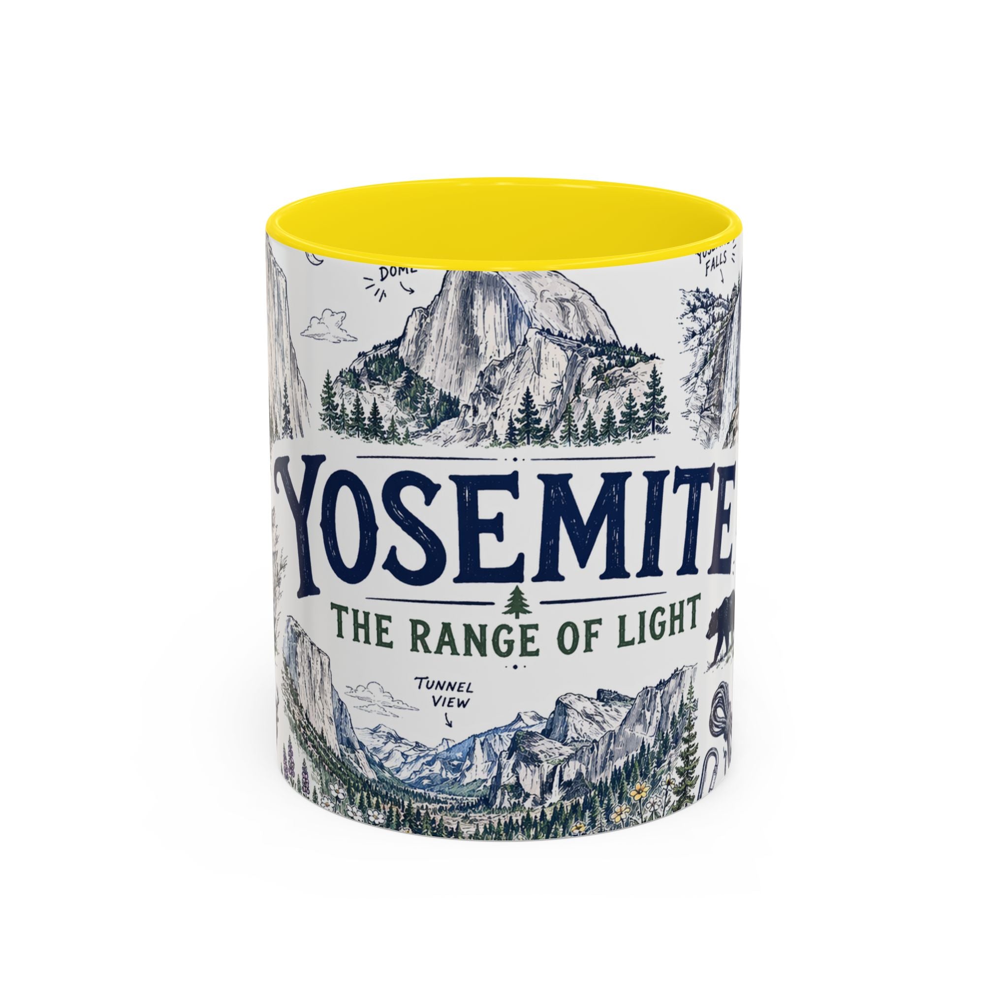 Yosemite National Park Coffee Mug | Hiking Camping Nature Gift | Accent Color Ceramic 11oz 15oz