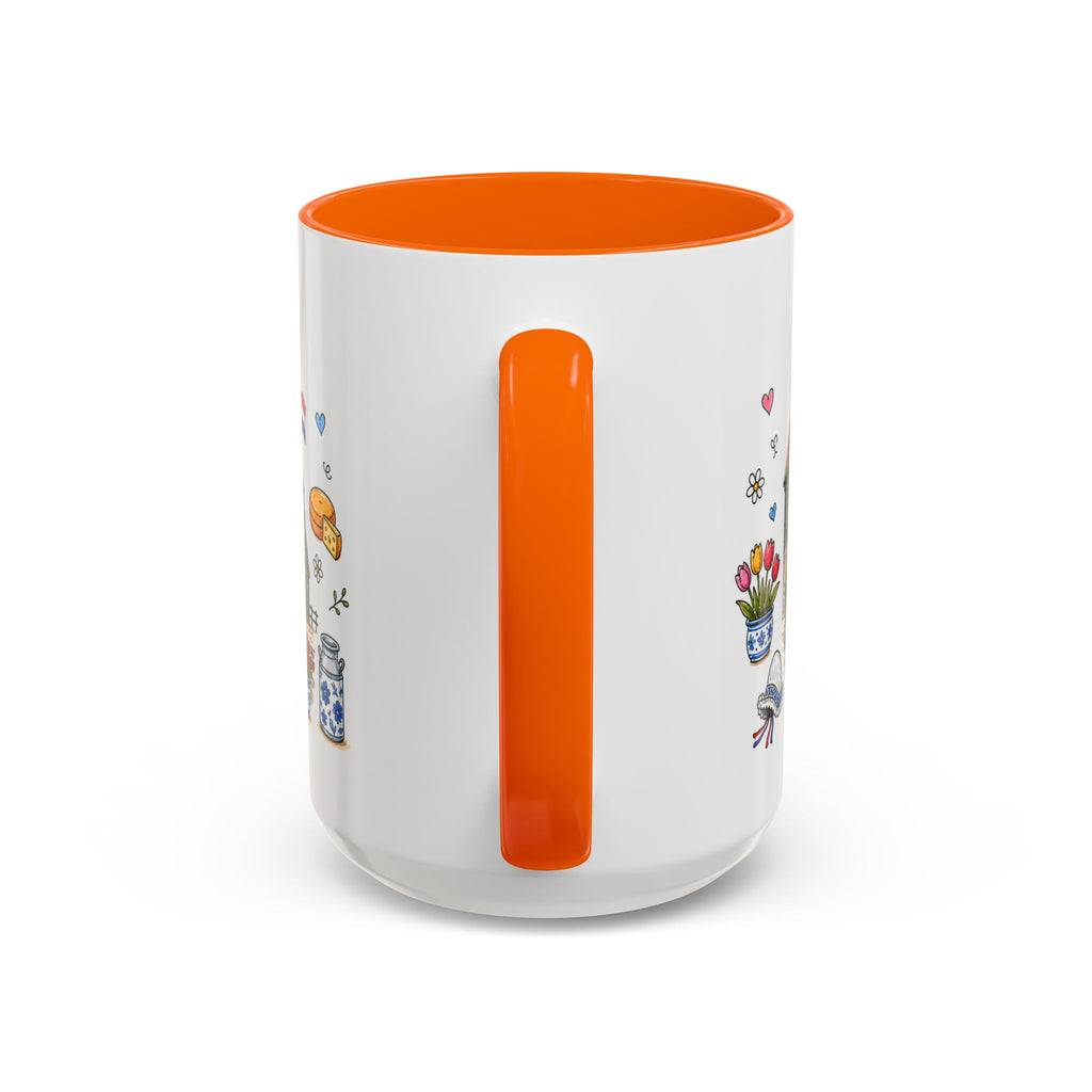 Volendam Illustrated Travel Mug | Netherlands Souvenir Accent Coffee Mug | 11oz 15oz Ceramic Cup