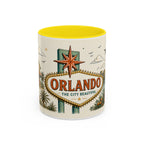 Orlando Coffee Mug | United States Travel Souvenir | Vintage Illustrated City Gift | 11 oz 15 oz Accent Mug