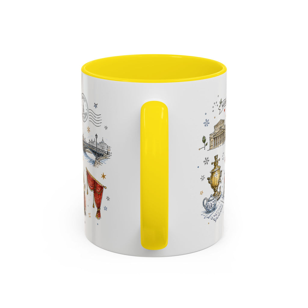 Moscow Coffee Mug | Russia Souvenir Travel Gift | Accent Color Ceramic 11oz 15oz