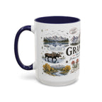 Grand Teton Coffee Mug | National Park Hiking Wyoming Gift | Accent Color Ceramic 11oz 15oz