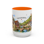 Kaysersberg Illustrated Travel Mug | France Souvenir Accent Coffee Mug | 11oz 15oz Ceramic Cup