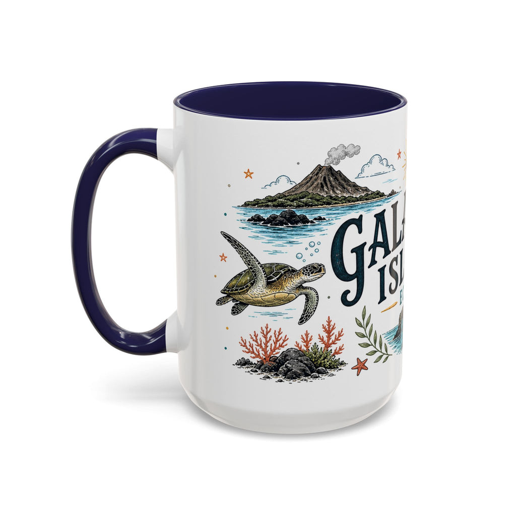 Galapagos Islands Coffee Mug | Travel Destination Souvenir Gift | Accent Color Ceramic 11oz 15oz